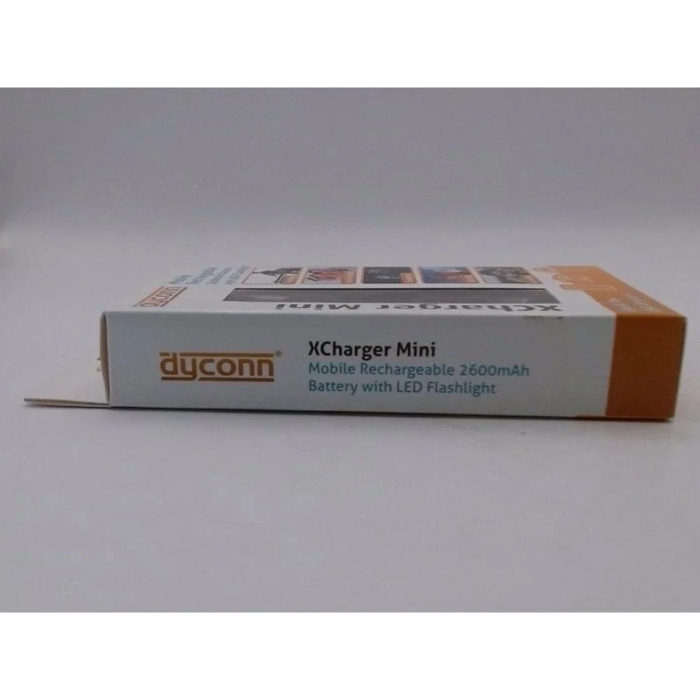 Dyconn- XCharger Mini. Power Bank Charger with Built-In LED HD Flashlight, Black